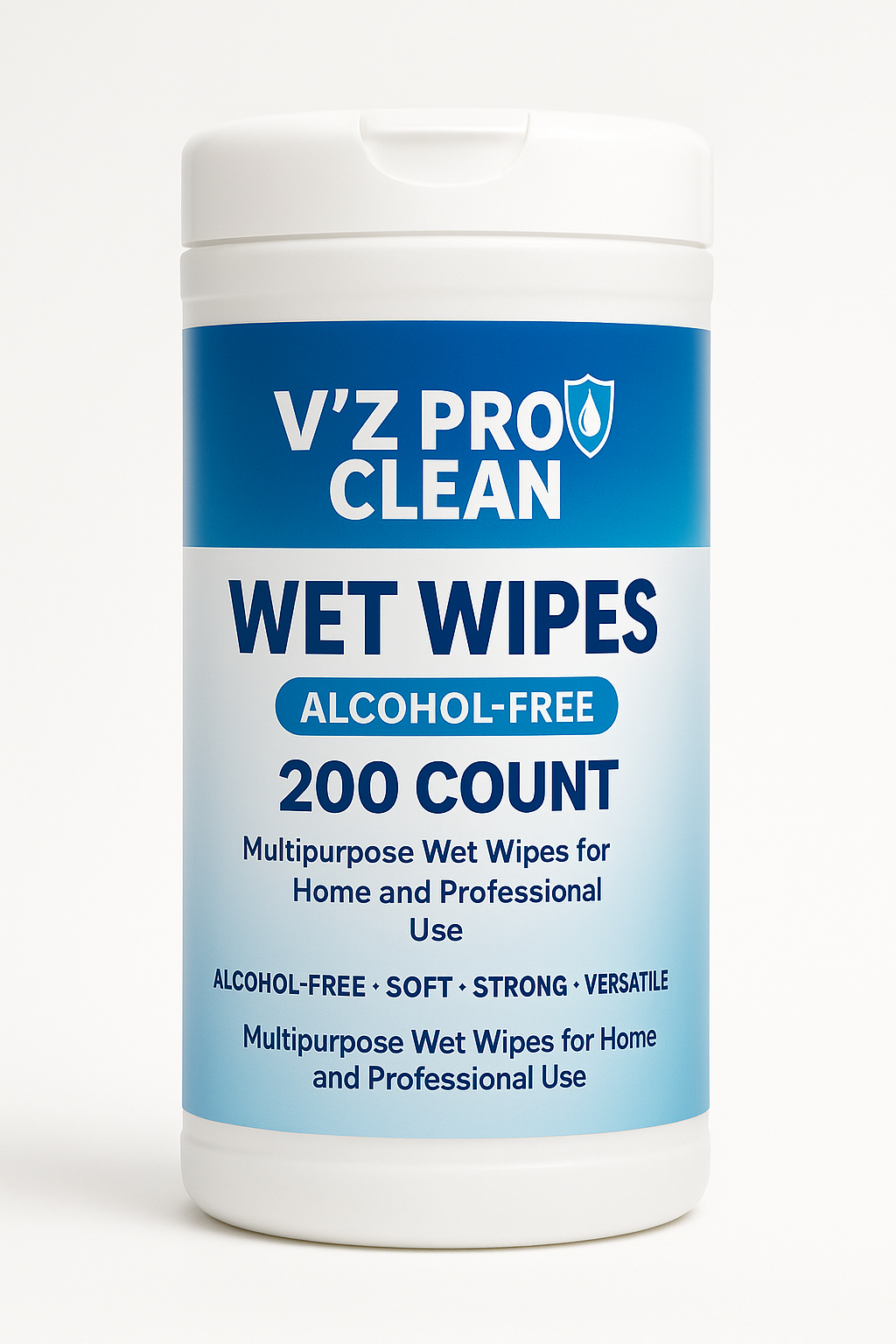 V'Z Pro Clean – Alcohol-Free Wet Wipes (200 Count)